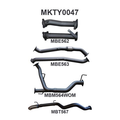 VDJ200 2.5in NO Cat NO Mufflers, Dump Tip