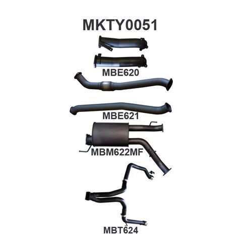 VDJ200 3in Dual NO Cat, W/Muffler, Exit L&R