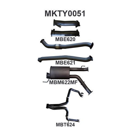 VDJ200 3in Dual NO Cat, W/Muffler, Exit L&R