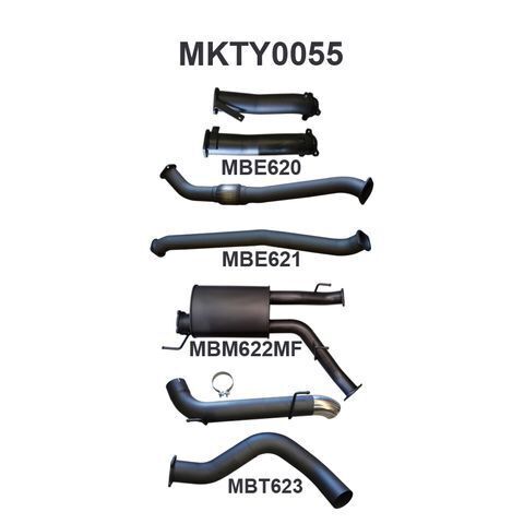 VDJ200 3in Dual NO Cat, W/Muffler, 4in Exit