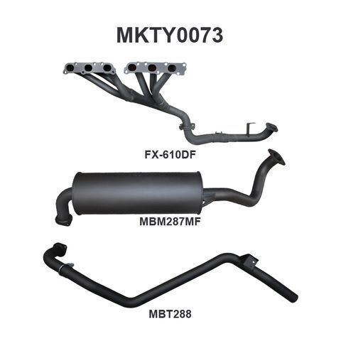 LandCruiser FZJ80 4.5L Extractors & 2.5in Full System (mandrel bend extractors)