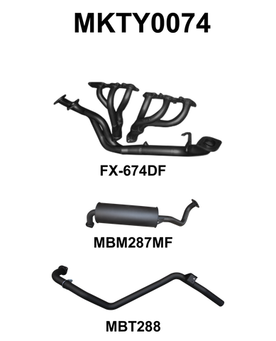 LANDCRUISER FZJ80 4.5L EXTRACTORS & 2.5IN FULL SYSTEM (PRESS BENT EXTRACTORS)