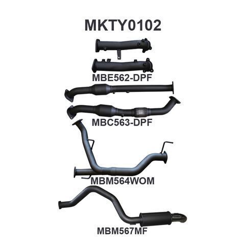 VDJ200 DPF 2.5in With Cat, Muffler Rear, Dump Tip