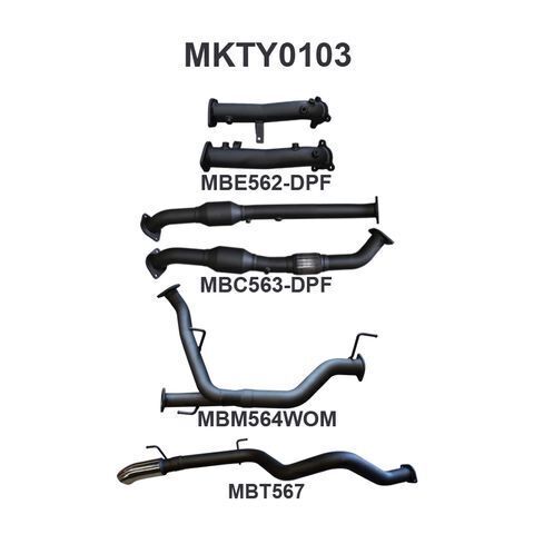 VDJ200 DPF 2.5in With Cat Pipe only, Dump Tip