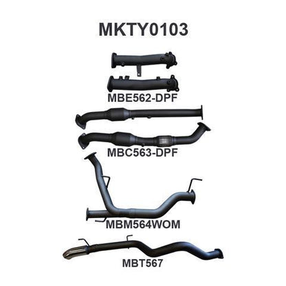 VDJ200 DPF 2.5in With Cat Pipe only, Dump Tip
