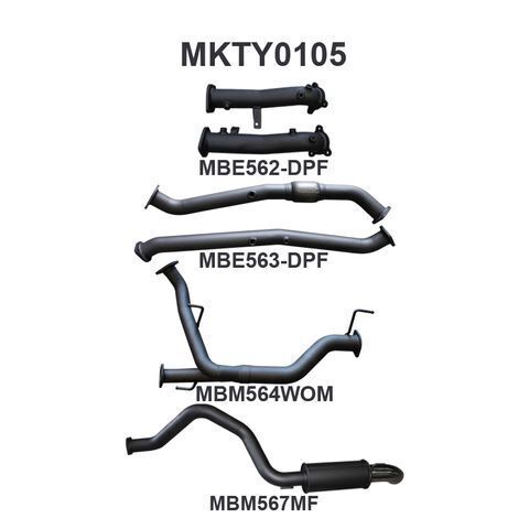 VDJ200 DPF 2.5in NO Cat, Muffler Rear Dump Tip