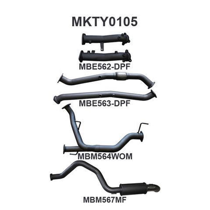 VDJ200 DPF 2.5in NO Cat, Muffler Rear Dump Tip