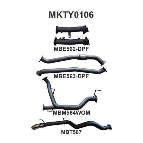 VDJ200 DPF 2.5in NO Cat Pipe only Dump Tip