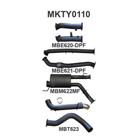 VDJ200 DPF 3in Dual NO Cat, Muffler, 4in Tailpipe