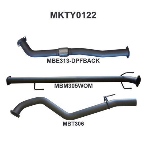 Hilux GUN126R 2.8L D4D 3in DPF Back