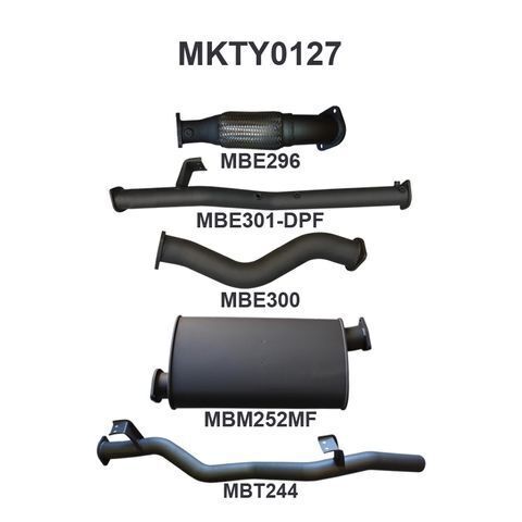 VDJ79 V8 Ute 3in NO Cat, With Muffler DPF