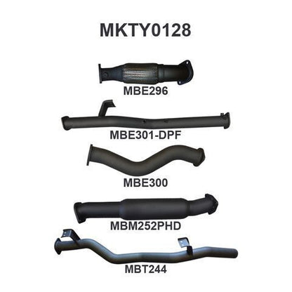 VDJ79 V8 Ute 3in NO Cat, With Hotdog DPF