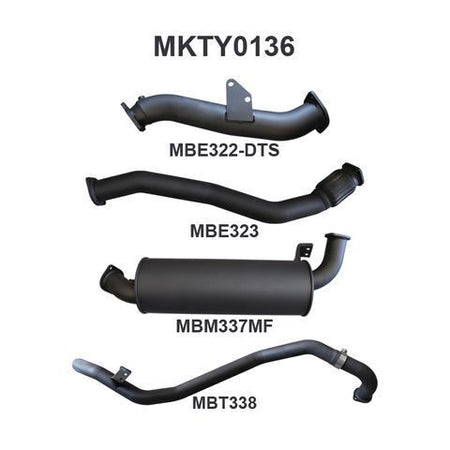HZJ80 3IN TURBO BACK WITH MUFFLER TO SUIT DTS TURBO KIT