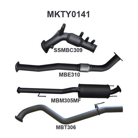 Hilux GUN126R 2.8L Turbo Back 3in Muffler With Cat