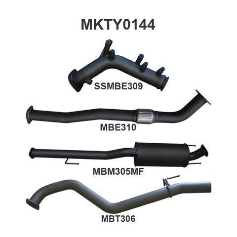 Hilux GUN126R 2.8L Turbo Back 3in Muffler NO Cat