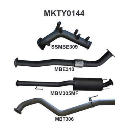 Hilux GUN126R 2.8L Turbo Back 3in Muffler NO Cat