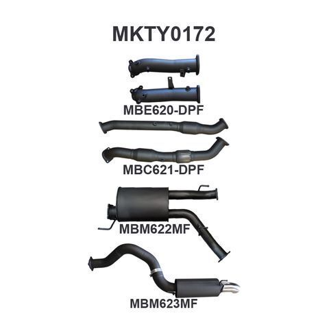 VDJ200 DPF 3 in DUAL With Cat &  Muffler 4in Tailpipe W/Rear MUF
