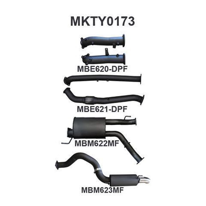 VDJ200 DPF 3in DUAL NO CAT, Muffler, 4in Tailpipe W/ Rear MUF