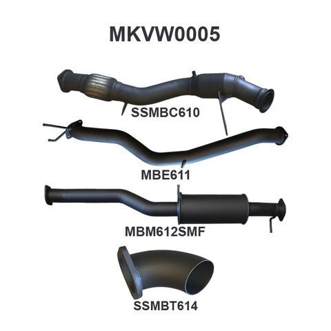 Amarok 2.0L 3in EARLY Model Standard Exit Sports Muffler