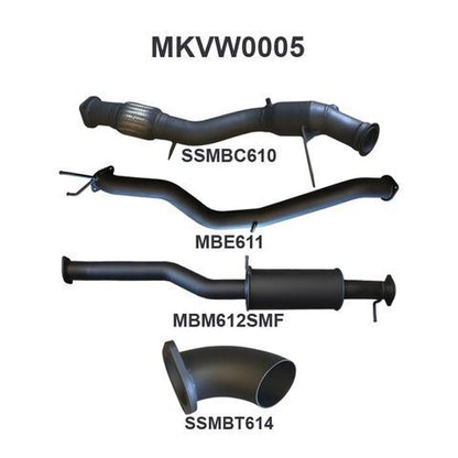 Amarok 2.0L 3in EARLY Model Standard Exit Sports Muffler