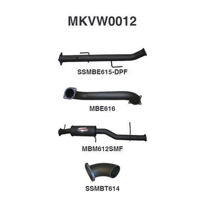 V6 Amarok 3in DUMP PIPE BACK With Small Muffler Dump At Diff