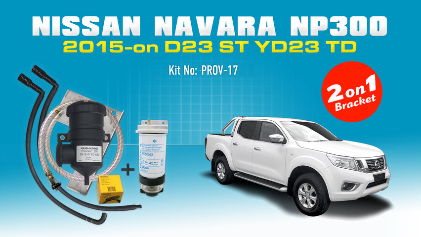 Nissan Navara NP300/D23 Fuel Manager Pre Filter Water Separator Dual Bracket Kit - OS-17-FM