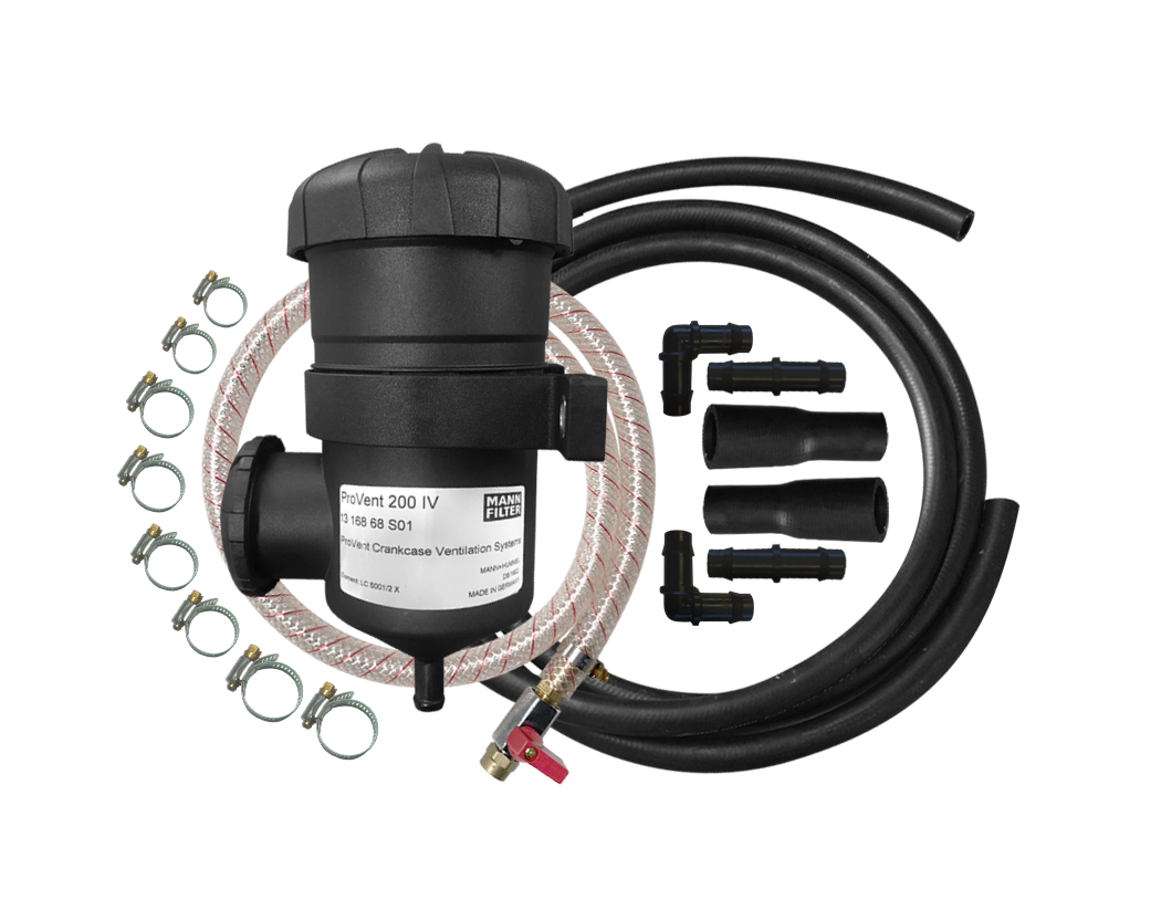 Universal Mann Provent 1/2" Catch Can Kit For Crank Case 12mm (1/2") Outlet (Incl. Nissan Navara/Patrol 2.8L 3.0L ZD30) - OS-PROV-09