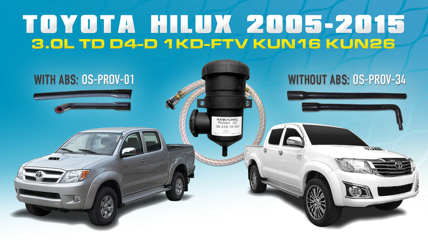 Toyota Hilux N70 Provent Catch Can Kit: With Or Without ABS - OS-PROV-HILUX - Without ABS