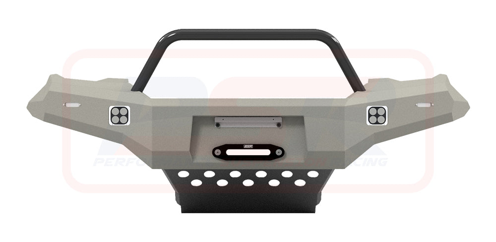 Holden Colorado RG1 Ambush Satin Black Single Hoop Bar, Pre-Runner Infill (No Body Lift), Splash Guards, Standard Silver Fairlead