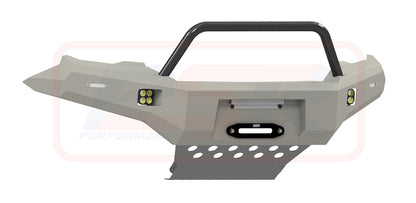 Holden Colorado RG1 Ambush Satin Black Single Hoop Bar, Pre-Runner Infill (2" Body Lift), Slimline Silver Fairlead