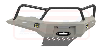 Holden Colorado RG1 Ambush Satin Black Triple Hoop Bar, Pre-Runner Infill (2" Body Lift), Splash Guards, Standard Silver Fairlead