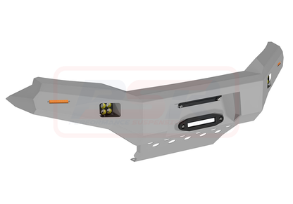 Holden Colorado RG2 Ambush Satin Black Hoopless Bar, Pre-Runner Infill (2" Body Lift), Standard Silver Fairlead, Sensors