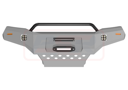 Holden Colorado RG2 Ambush Satin Black Low Single Hoop Bar, Pre-Runner Infill (1" Body Lift), Standard Silver Fairlead