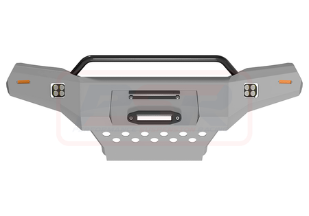 Holden Colorado RG2 Ambush Satin Black Low Single Hoop Bar, Pre-Runner Infill (1" Body Lift), Standard Silver Fairlead