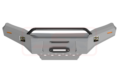 Holden Colorado RG2 Ambush Satin Black Low Single Hoop Bar, Pre-Runner Infill (1" Body Lift), Splash Guards, Slimline Black Fairlead