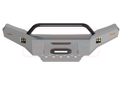 Holden Colorado RG2 Ambush Satin Black Single Hoop Bar, Pre-Runner Infill (1" Body Lift), Slimline Silver Fairlead, Sensors