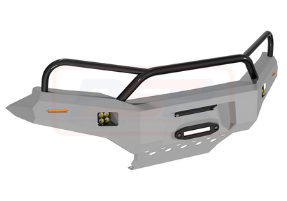 Holden Colorado RG2 Ambush Satin Black Triple Hoop Bar, Pre-Runner Infill (No Body Lift), Slimline Black Fairlead, Sensors