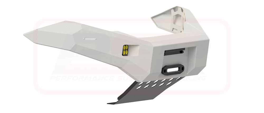 Isuzu D-MAX 1 (Strut Front) 2012-2017 Ambush Customer Painted Hoopless Bar, Pre-Runner Infill (1" Body Lift), Splash Guards, Standard Silver Fairlead