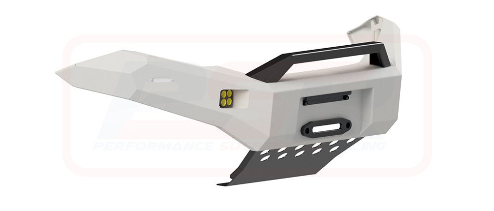 Isuzu D-MAX 1 2012-2017 Ambush Customer Painted Sheet Metal Hoop Bar, Pre-Runner Infill (2" Body Lift), Slimline Silver Fairlead