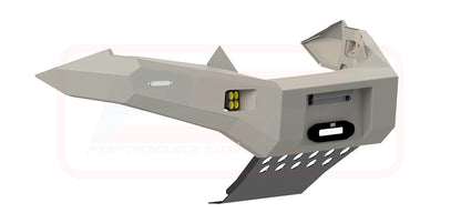 Isuzu D-MAX 2 2017-2020 Ambush Satin Black Hoopless Bar, Pre-Runner Infill (2" Body Lift), Splash Guards, Standard Silver Fairlead