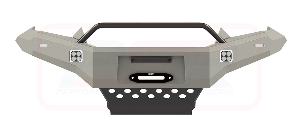 Isuzu D-MAX 2 2017-2020 Ambush Satin Black Low Single Hoop Bar, Pre-Runner Infill (2" Body Lift), Standard Silver Fairlead