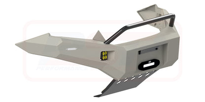 Isuzu D-MAX 2 2017-2020 Ambush Satin Black Low Single Hoop Bar, Pre-Runner Infill (1" Body Lift), Splash Guards, Slimline Black Fairlead