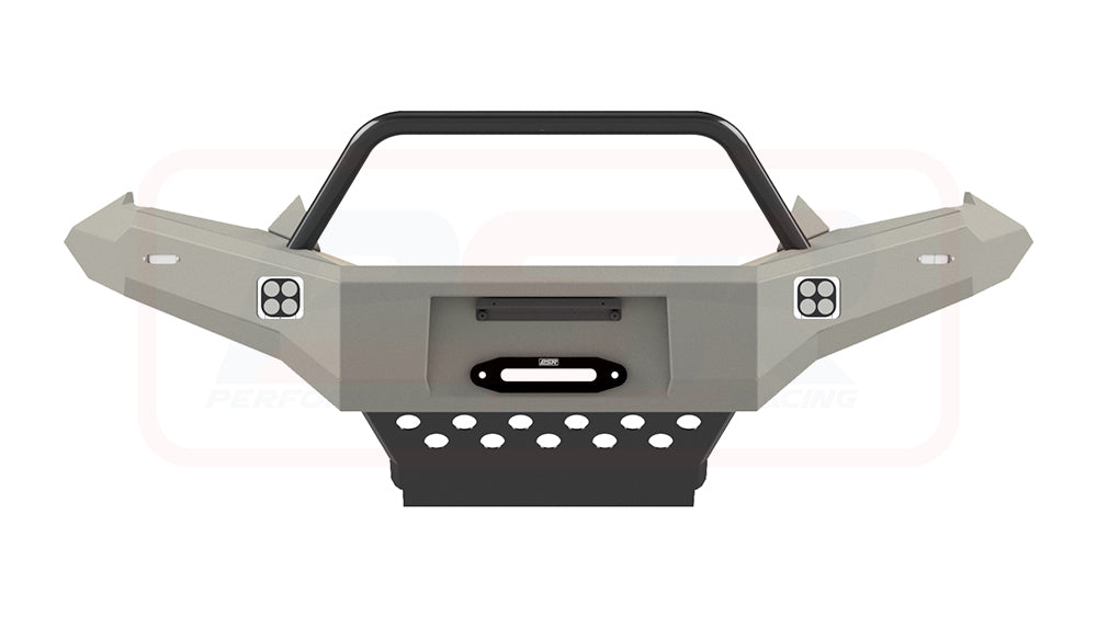 D-MAX 2 2017-2020 Ambush Customer Painted Single Hoop Bar, Pre-Runner Infill (No Body Lift), Standard Silver Fairlead, Satin Black Triangle
