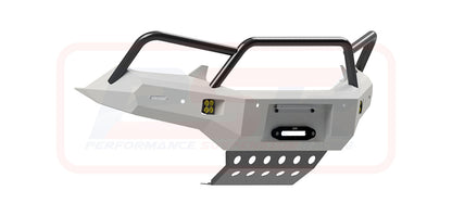 Isuzu D-MAX 3 21-24 Ambush Satin Black Triple Hoop Bar, Pre-Runner Infill (2" Body Lift), Splash Guards, Slimline Silver Fairlead, Sensors