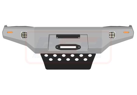 Toyota Hilux N70 11-15 Ambush Colour Coded Hoopless Bar, Pre-Runner Infill (1" Body Lift), Splash Guards, Standard Silver Fairlead