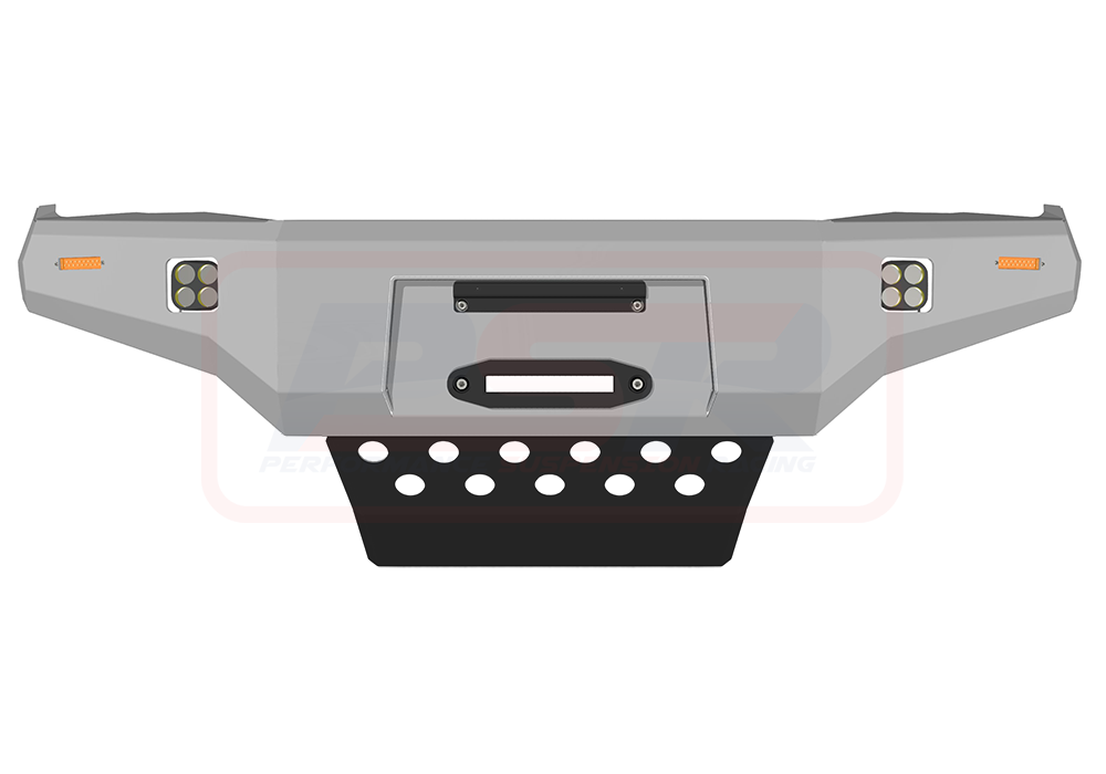 Toyota Hilux N70 11-15 Ambush Customer Painted Hoopless Bar, Pre-Runner Infill (No Body Lift), Splash Guards, Standard Silver Fairlead