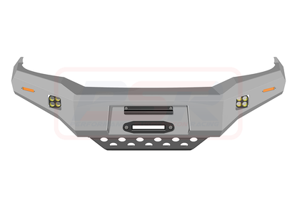 Toyota Hilux N70 11-15 Ambush Customer Painted Hoopless Bar, Pre-Runner Infill (2" Body Lift), Splash Guards, Standard Black Fairlead