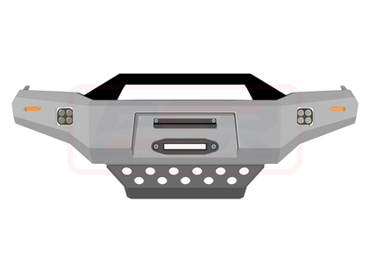 Toyota Hilux N70 11-15 Ambush Satin Black Sheet Metal Hoop Bar, Pre-Runner Infill (No Body Lift), Standard Silver Fairlead