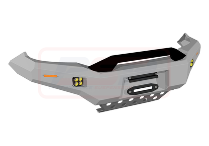 Toyota Hilux N70 11-15 Ambush Customer Painted Sheet Metal Hoop Bar, Pre-Runner Infill (No Body Lift), Splash Guards, Std Silver Fairlead