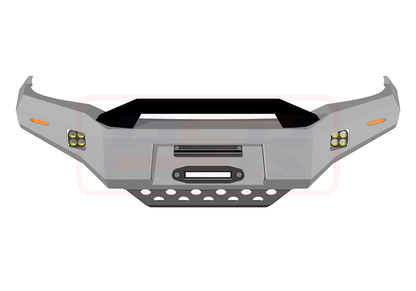 Toyota Hilux N70 11-15 Ambush Customer Painted Sheet Metal Hoop Bar, Pre-Runner Infill (2" Body Lift), Standard Silver Fairlead